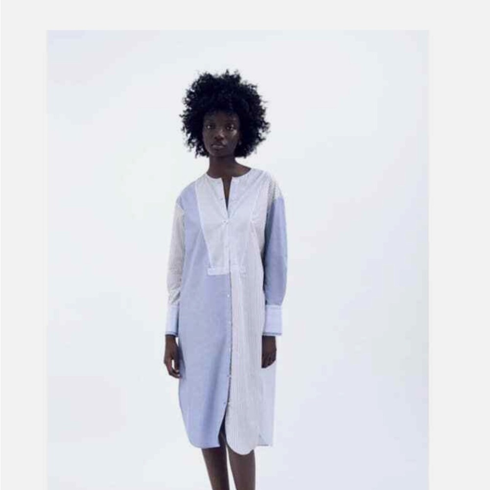 Zara Patchwork Shirt Dress